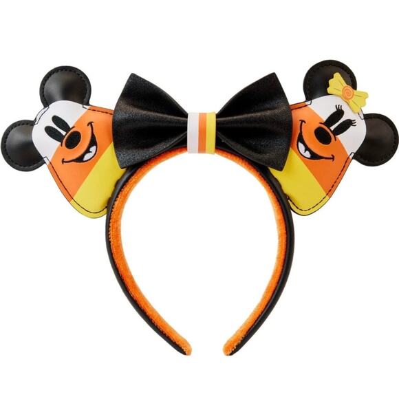 Loungefly Disney Mickey & Minnie Mouse Candy Corn Ears Headband NWT